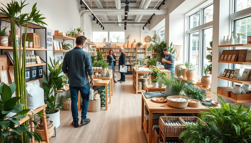 Store selling sustainable and eco-friendly products in Germany, representing top small business ideas in Germany for foreigners Store selling sustainable and eco-friendly products in Germany, representing top small business ideas in Germany for foreigners